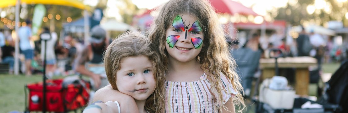 Image of children with face paint on at an event at Rannoch reserve